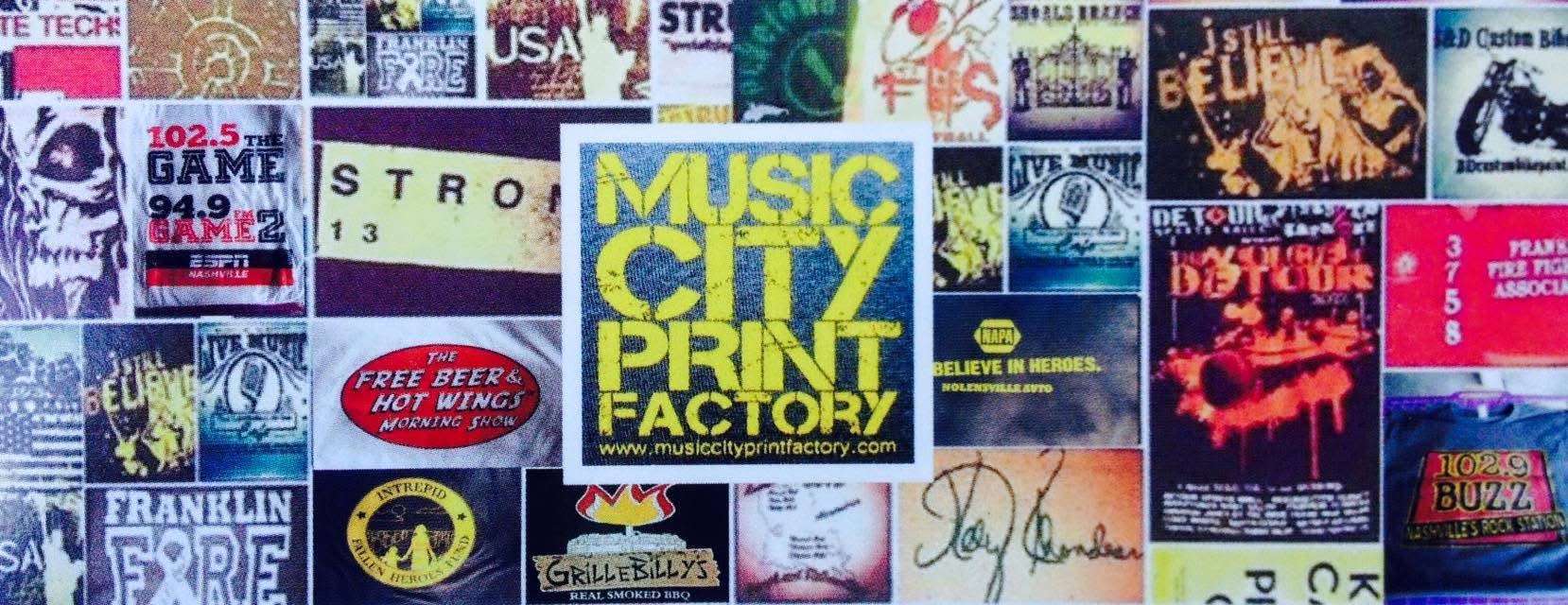 Past work sample from Music City Print Factory